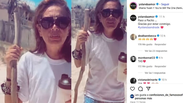 Yolanda Andrade reapareció caminando luego de su crisis de salud