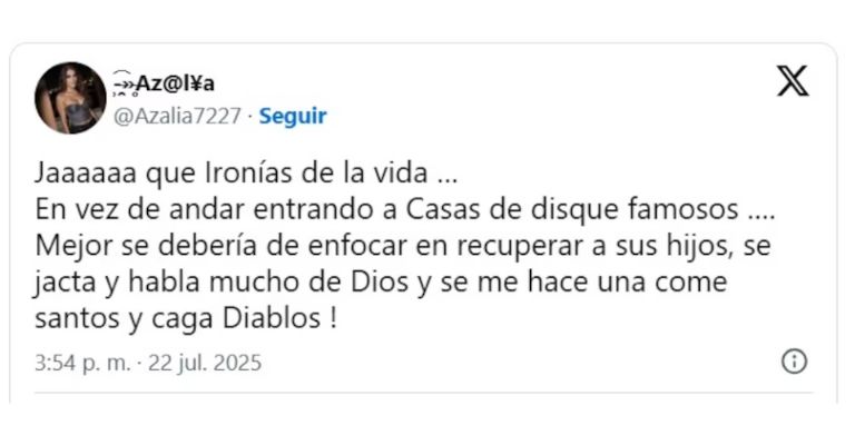 Su mensaje fue emitido por X (antes Twitter)