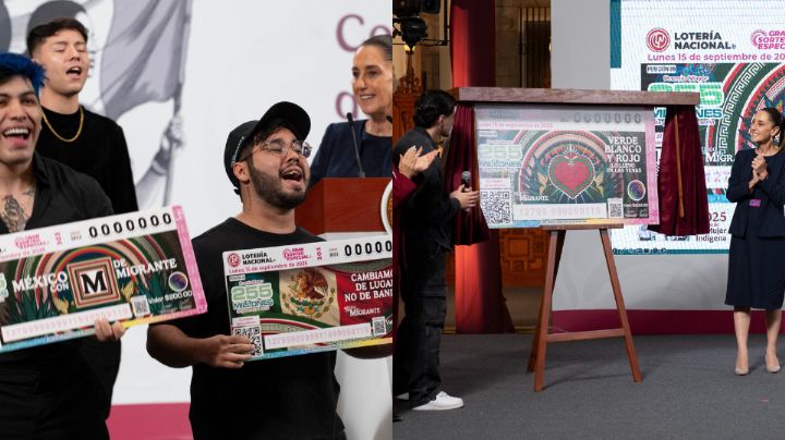 Nuevo billete de la Lotería Nacional en honor a los migrantes presentado por Sheinbaum