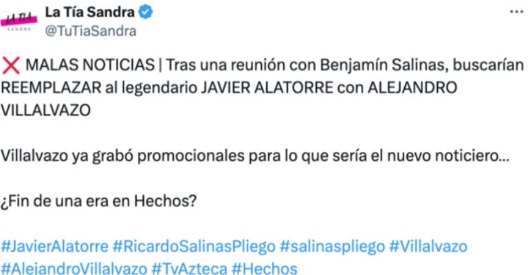 Javier Alatorre sería despedido de TV Azteca tras más de 30 años al aire y Chumel Torres lo reemplazaría
