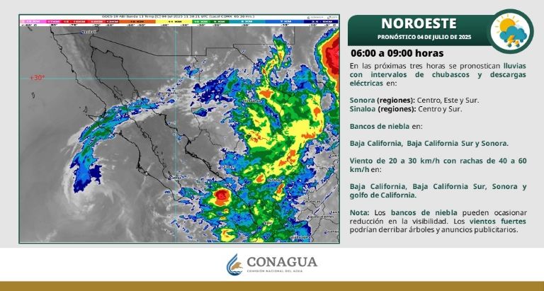 Así será el clima en Sonora HOY viernes 4 de julio. Foto: Conagua