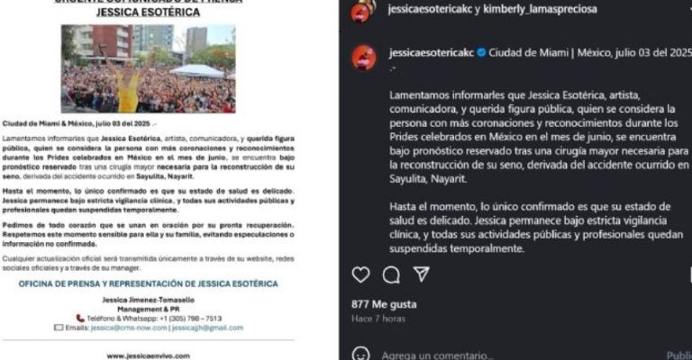 Jessica Esotérica estaría inducida en un coma tras accidente en evento