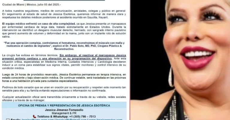 Jessica Esotérica sigue grave y en terapia intensiva piden oren por su salud