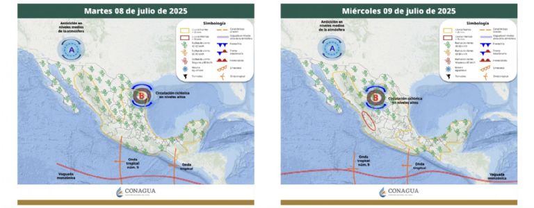 Así será el clima este lunes 7 de julio. Foto: Conagua