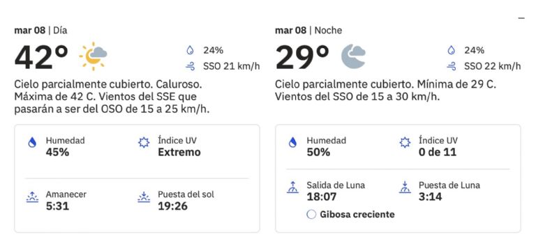 Así será el clima en Hermosillo HOY martes 8 de julio. Foto: The Weather Channel