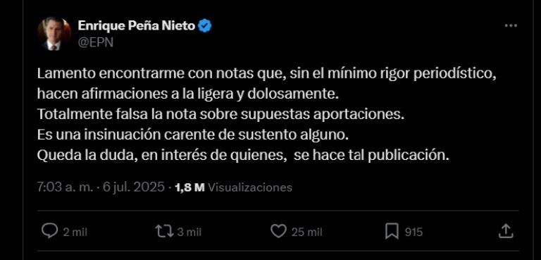 Publicación de Enrique Peña Nieto 