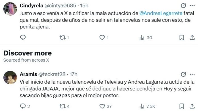 Critican actuación de Andrea Legarreta en Amanecer