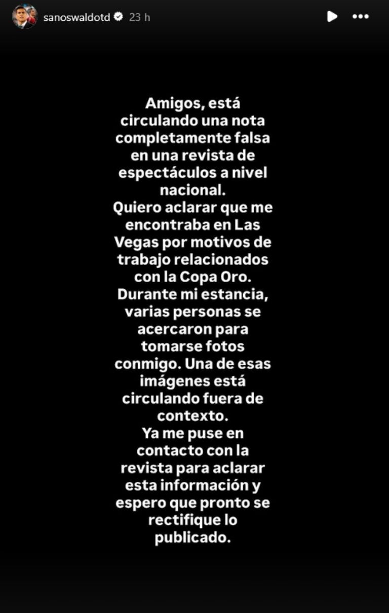 Comunicado en Instagram 