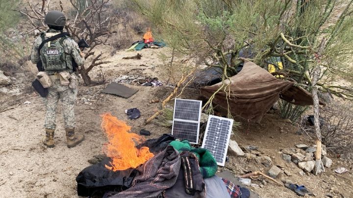 Destruyen campamentos del narco al norte de Sonora; aseguran a hombre y armas largas