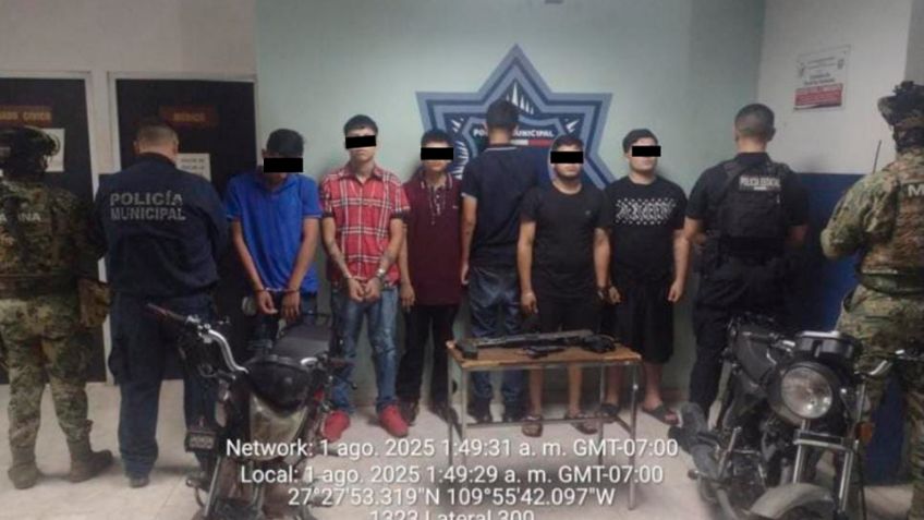 Capturan a seis con 'cuerno de chivo' en Ciudad Obregón; uno de ellos solo tiene 16 años