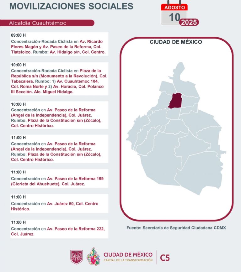 Tráfico en CDMX hoy 10 de agosto 