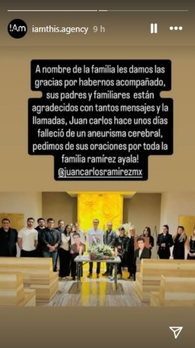 Anuncio de su fallecimiento 