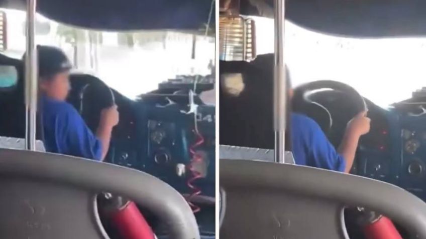 VIDEO: Captan a un niño mientras conducía una unidad del trasporte público en Durango
