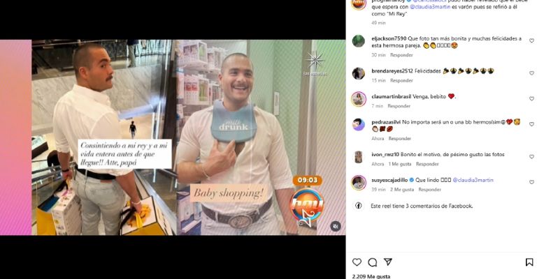 Carlos Said confirmaría que tendría un varón con Claudia Martín