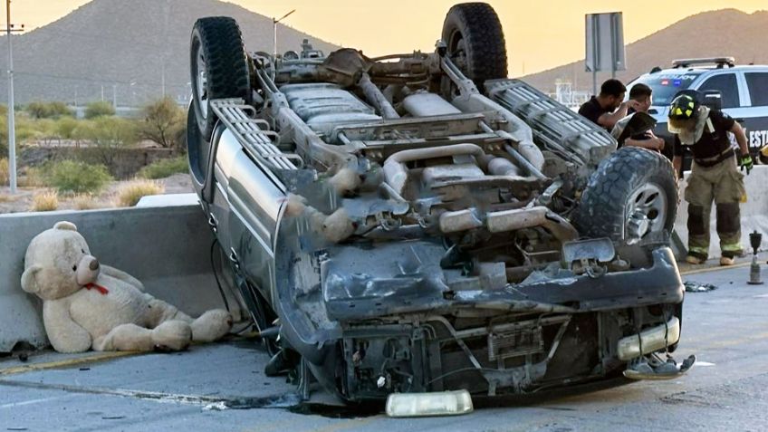 Aparatoso choque volcadura en la carretera Altar-Pitiquito deja dos mujeres lesionadas