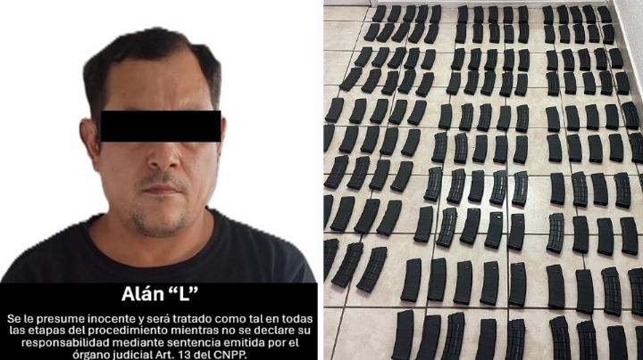 Sorprenden a chofer de tráiler con 299 cargadores para arma de fuego al norte de Sonora