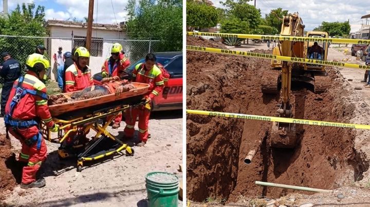 VIDEO: Rescatan con éxito a trabajador de Oomapas Navojoa tras quedar sepultado en zanja