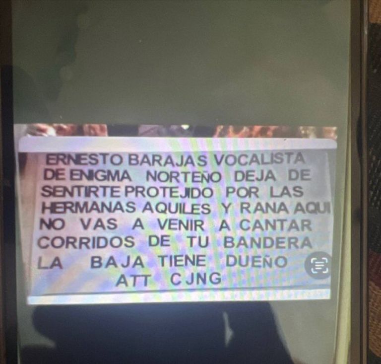 Ernesto Barajas recibió amenazas del CJNG