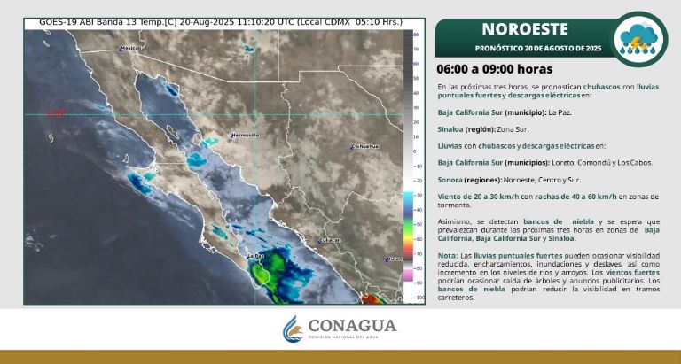 Así será el clima en Sonora este miércoles. Foto: Conagua