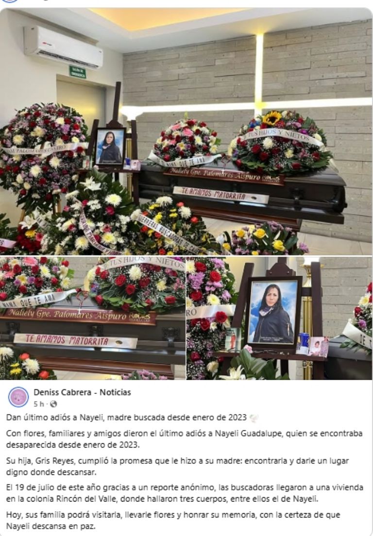 Pudo darle el último adiós a su madre