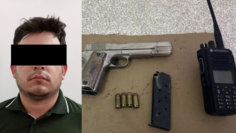 El hombre arrestado y los objetos decomisados