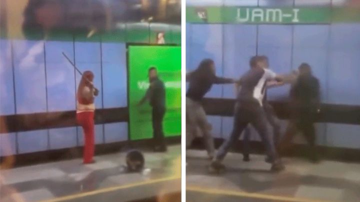VIDEO: Brutal ataque de vendedores ambulantes contra policía en Metro de CDMX