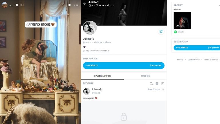 Cazzu regresa a OnlyFans