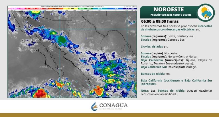 Así será el clima en Sonora este lunes. Foto: Conagua