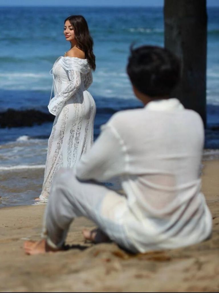 Las fotos fueron en la playa 