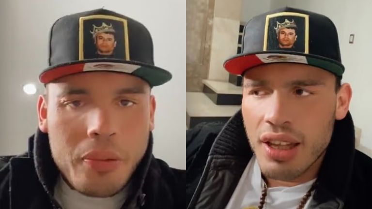 Julio César Chávez Jr. con una gorra de Joaquín Guzmán Loera