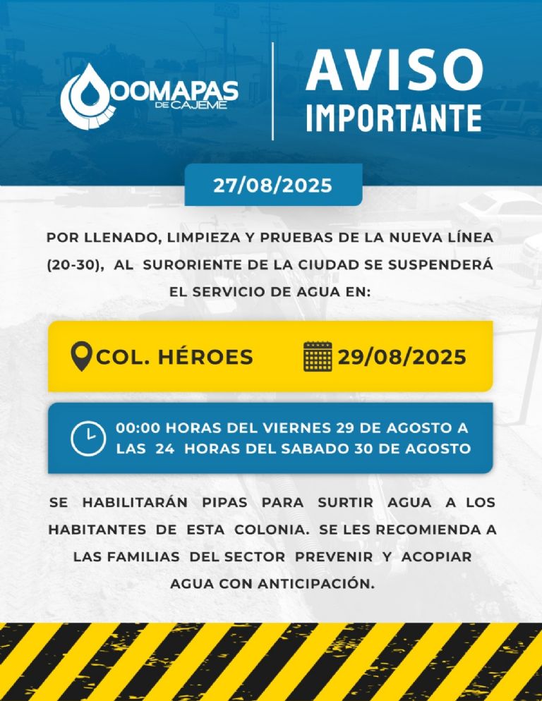 Suspenderán el agua 