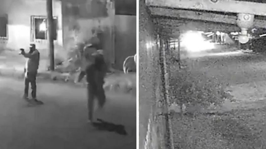 FUERTE VIDEO: Sicarios balean una casa, olvidan lanzar la granada y explota en el auto