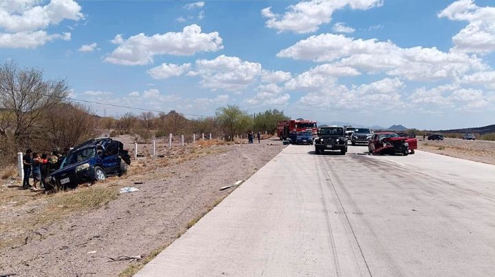 VIDEO: Triple choque en carretera Hermosillo-Guaymas deja varias víctimas