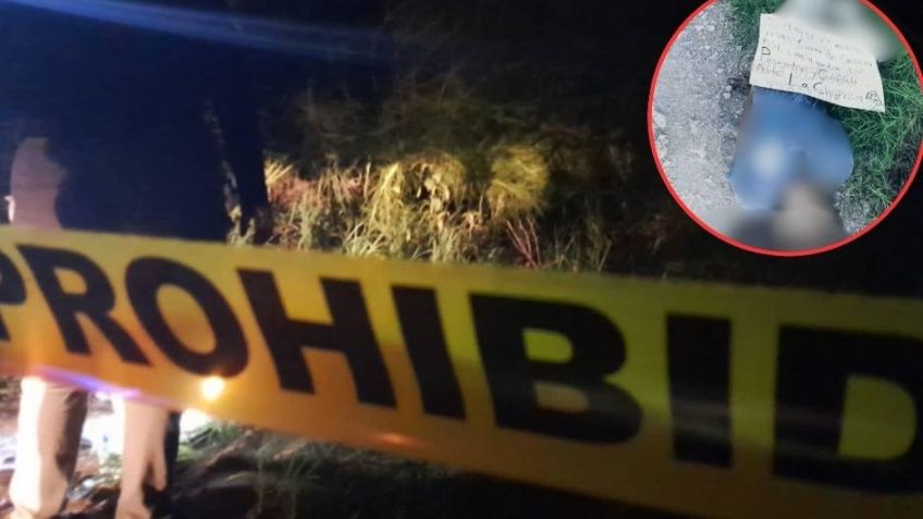 FUERTE IMAGEN: Dejan dos cuerpos y narcomensaje firmado por La Chapiza en Culiacán