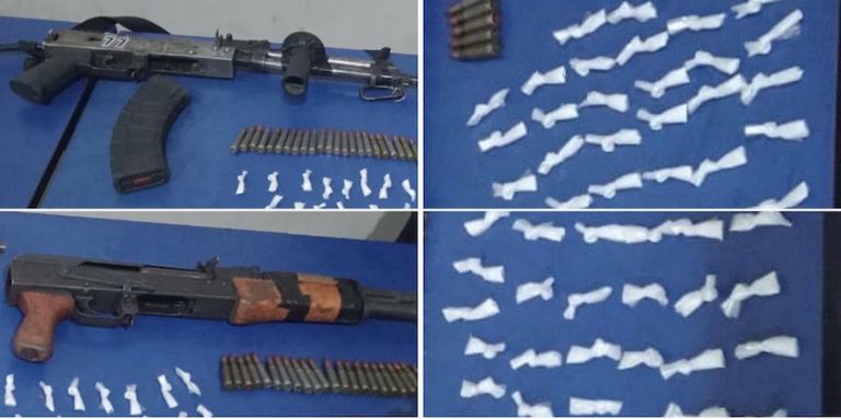 El armamento y sustancias ilegales decomisadas