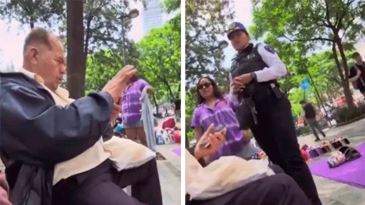VIDEO: La bautizan 'Lady Alameda' por acusar sin pruebas a hombre mayor en CDMX
