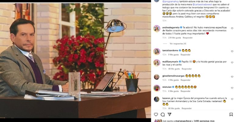 Pepillo Origel hace reclamo a productora de Hoy y Andrea Legarreta la defiende