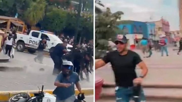 VIDEOS: Un turista alcoholizado desarma a policía y dispara en pleno centro de Tequila