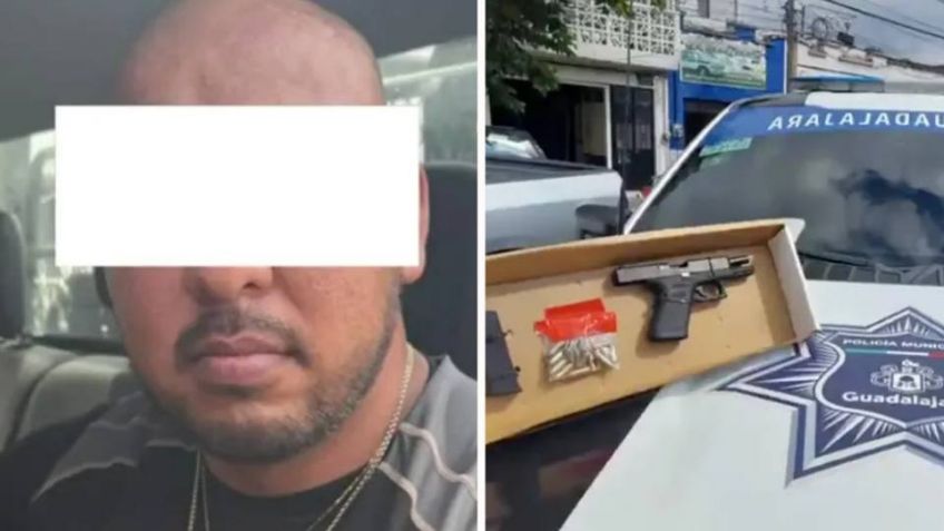 Arrestan a sujeto con arma de fuego y cartuchos tras agredir a su pareja en Guadalajara