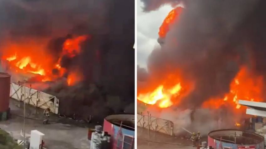 Alerta en Nuevo León: Se desata un fuerte incendio en fábrica de aceites combustibles