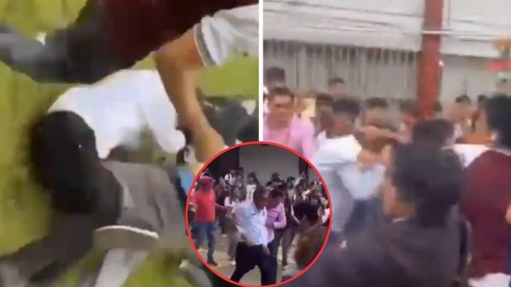 (VIDEOS) Golpean al director del CETis 78 en Tamaulipas; lo señalan de acosar alumnas