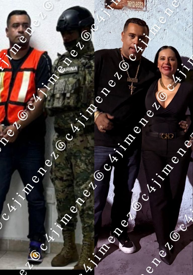 Sandra Cuevas y el detenido 