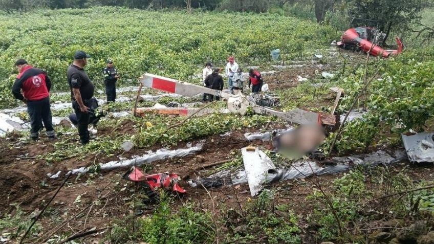 Tragedia en el Estado de México: Helicóptero privado se desploma y deja dos muertos