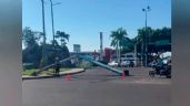 Foto ilustrativa de la nota titulada: Ciudad Obregón: Semáforo derribado por tráiler causa caos vial en Miguel Alemán y 200
