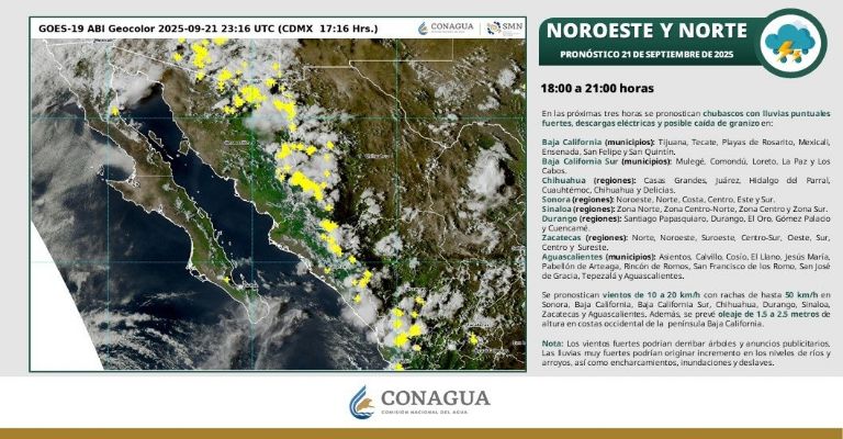 Clima Sonora hoy en la noche