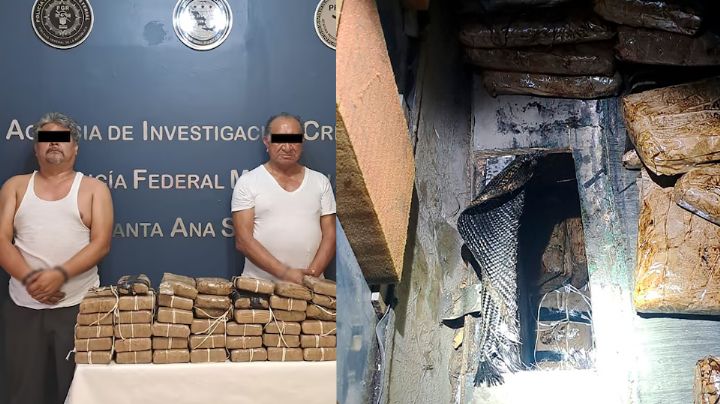 En compartimento oculto de autobús de pasajeros hallan 50 kilos de heroína y fentanilo en Sonora