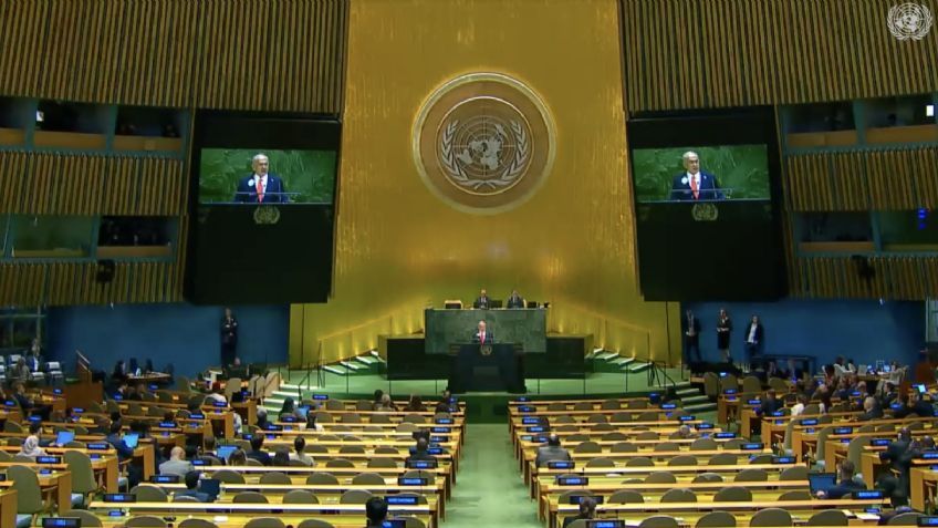 (VIDEO) Protesta contra Israel: Delegaciones abandonan la ONU durante discurso de Netanyahu