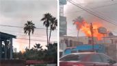 Foto ilustrativa de la nota titulada: Rayo incendia palmera en Guaymas y provoca pánico durante lluvias intensas
