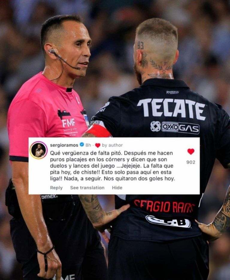 Comentario de Sergio Ramos desde su cuenta de Instagram