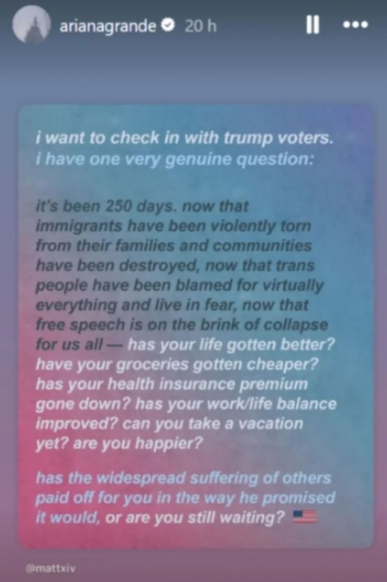 Publicación de la cantante 